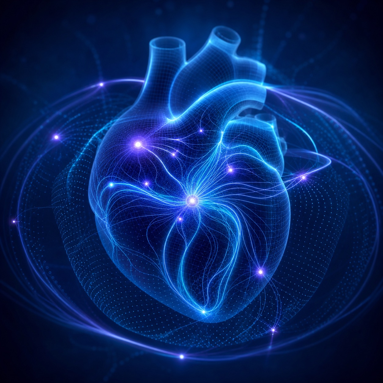 Abstract electrical conduction waves moving through a cardiac mapping field