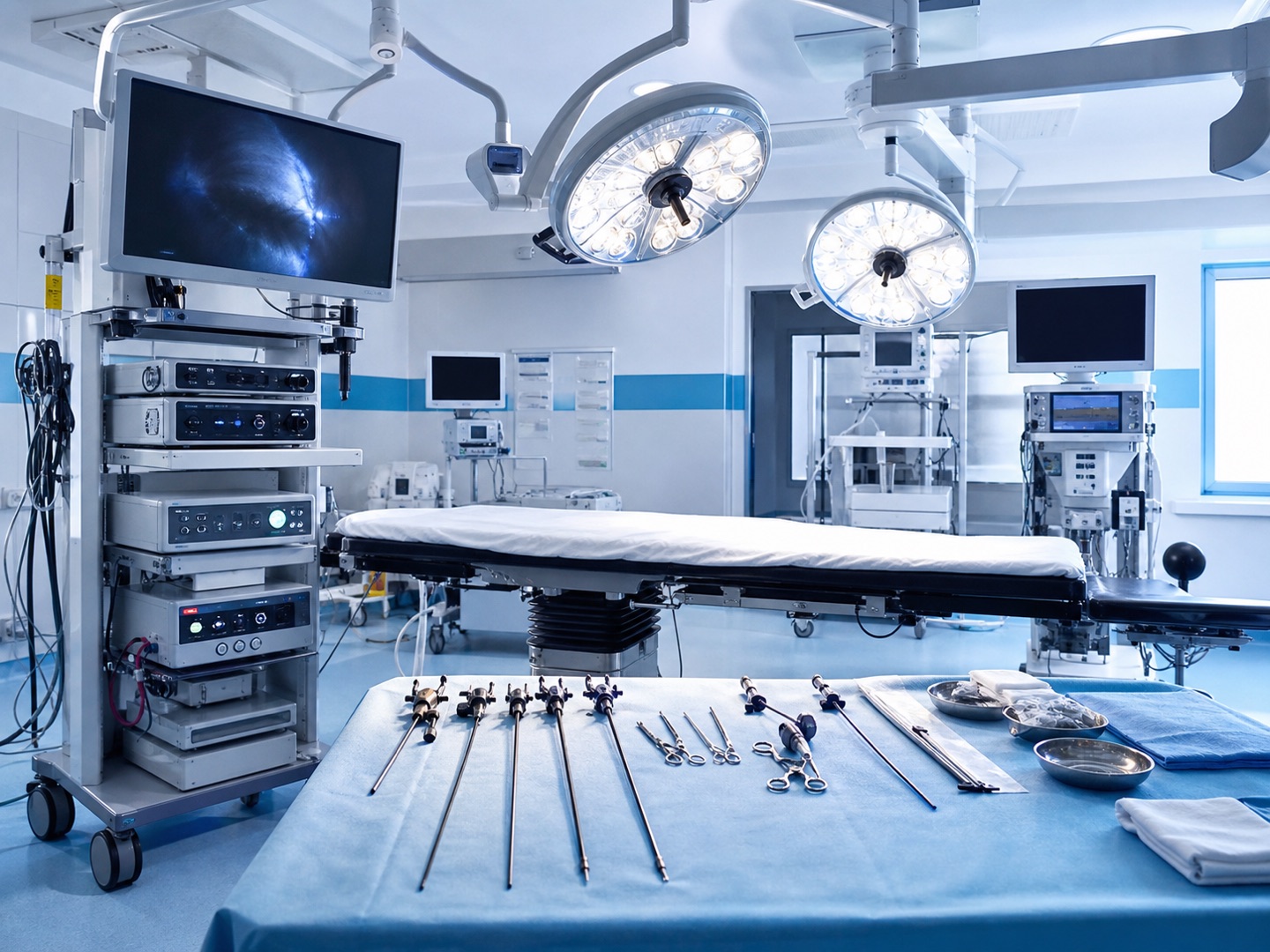 Minimally invasive surgical instruments arranged in an operating theatre